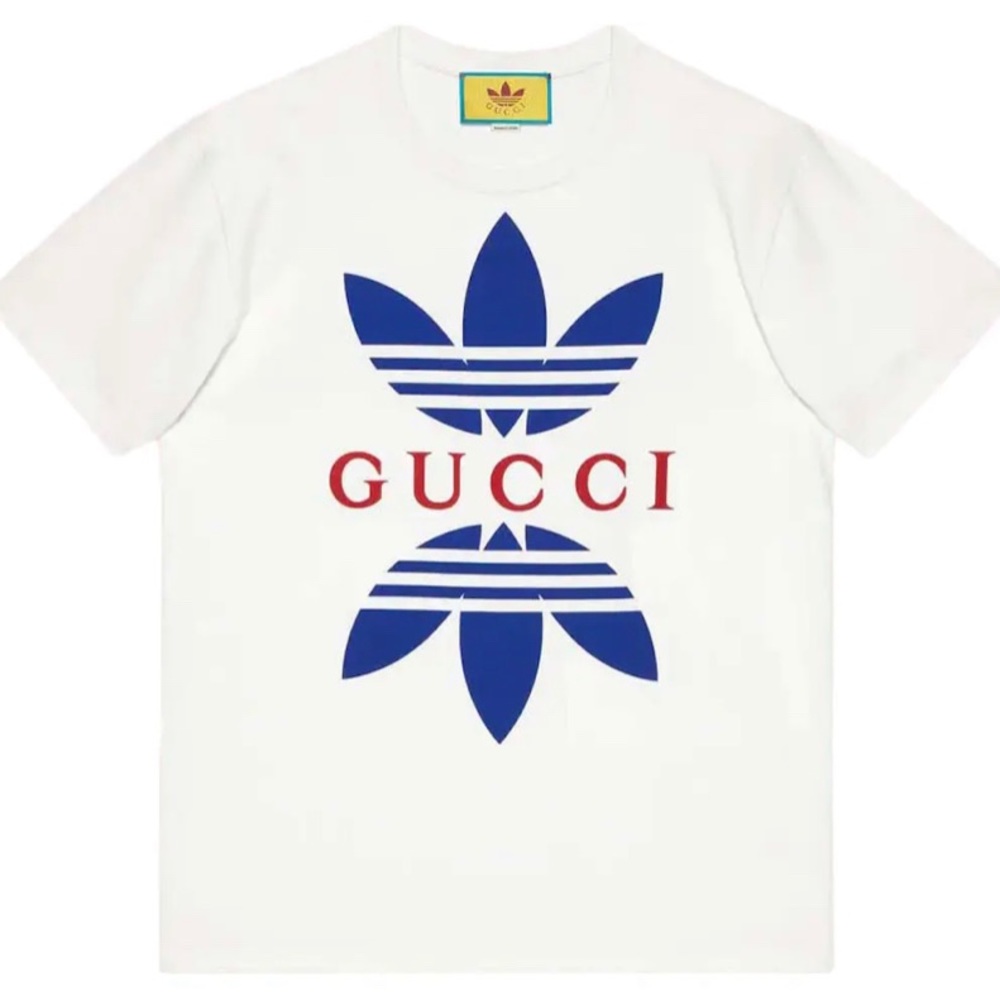 Men’s Adidas x Gucci cotton T-shirt Sz M White/Red /Blue